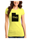 Utah - United States Shape Juniors T-Shirt by TooLoud-Womens Juniors T-Shirt-TooLoud-Yellow-Juniors Fitted X-Small-Davson Sales