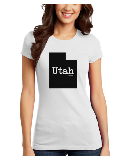 Utah - United States Shape Juniors T-Shirt by TooLoud-Womens Juniors T-Shirt-TooLoud-White-Juniors Fitted X-Small-Davson Sales