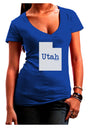 Utah - United States Shape Juniors V-Neck Dark T-Shirt by TooLoud-Womens V-Neck T-Shirts-TooLoud-Royal-Blue-Juniors Fitted Small-Davson Sales