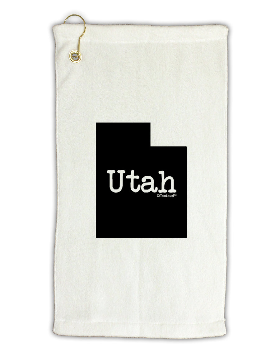 Utah - United States Shape Micro Terry Gromet Golf Towel 16 x 25 inch by TooLoud-Golf Towel-TooLoud-White-Davson Sales