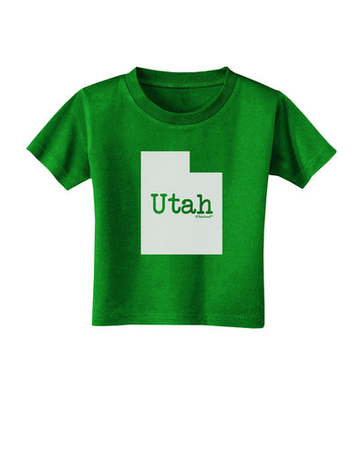 Utah - United States Shape Toddler T-Shirt Dark by TooLoud-Toddler T-Shirt-TooLoud-Clover-Green-2T-Davson Sales