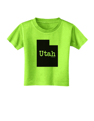 Utah - United States Shape Toddler T-Shirt by TooLoud-Toddler T-Shirt-TooLoud-Lime-Green-2T-Davson Sales