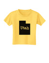 Utah - United States Shape Toddler T-Shirt by TooLoud-Toddler T-Shirt-TooLoud-Yellow-2T-Davson Sales