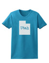 Utah - United States Shape Womens Dark T-Shirt by TooLoud-Womens T-Shirt-TooLoud-Turquoise-X-Small-Davson Sales