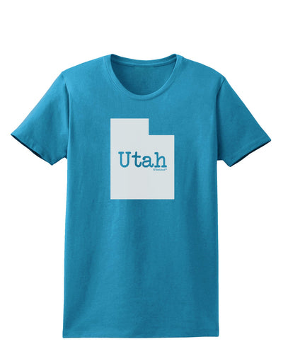 Utah - United States Shape Womens Dark T-Shirt by TooLoud-Womens T-Shirt-TooLoud-Turquoise-X-Small-Davson Sales