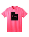 Utah - United States Silhouette Adult T-Shirt by TooLoud-Mens T-shirts-TooLoud-Neon-Pink-Small-Davson Sales