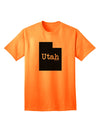 Utah - United States Silhouette Adult T-Shirt by TooLoud-Mens T-shirts-TooLoud-Neon-Orange-Small-Davson Sales