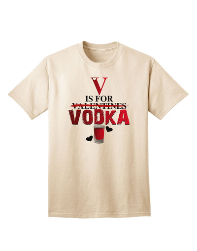 V Is For Vodka Adult T-Shirt-Mens T-Shirt-TooLoud-Natural-Small-Davson Sales