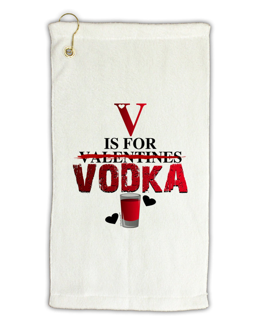 V Is For Vodka Micro Terry Gromet Golf Towel 16 x 25 inch-Golf Towel-TooLoud-White-Davson Sales