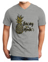 Vacay Mode Pinapple Adult V-Neck T-shirt-Mens V-Neck T-Shirt-TooLoud-HeatherGray-Small-Davson Sales