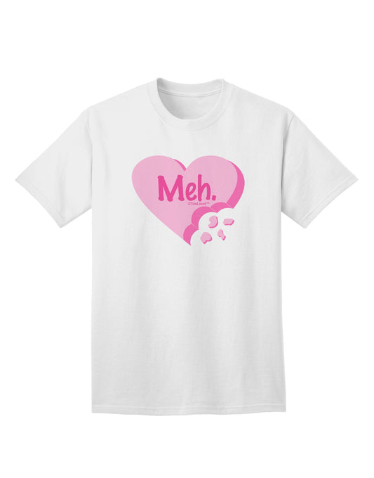 Valentine's Day Adult T-Shirt: Meh Candy Heart Design by TooLoud-Mens T-shirts-TooLoud-White-Small-Davson Sales
