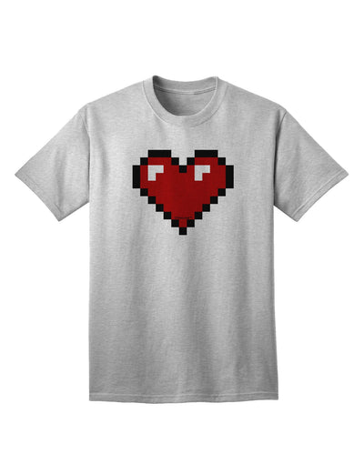 Valentine's Day Adult T-Shirt - Pixel Heart Design 1-Mens T-shirts-TooLoud-AshGray-Small-Davson Sales