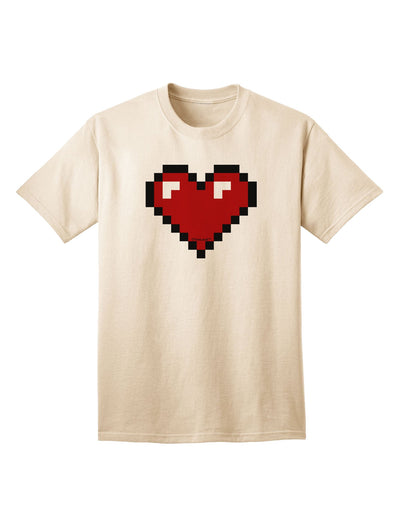 Valentine's Day Adult T-Shirt - Pixel Heart Design 1-Mens T-shirts-TooLoud-Natural-Small-Davson Sales