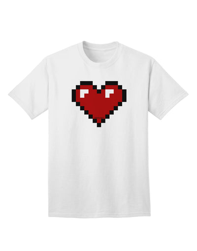 Valentine's Day Adult T-Shirt - Pixel Heart Design 1-Mens T-shirts-TooLoud-White-Small-Davson Sales