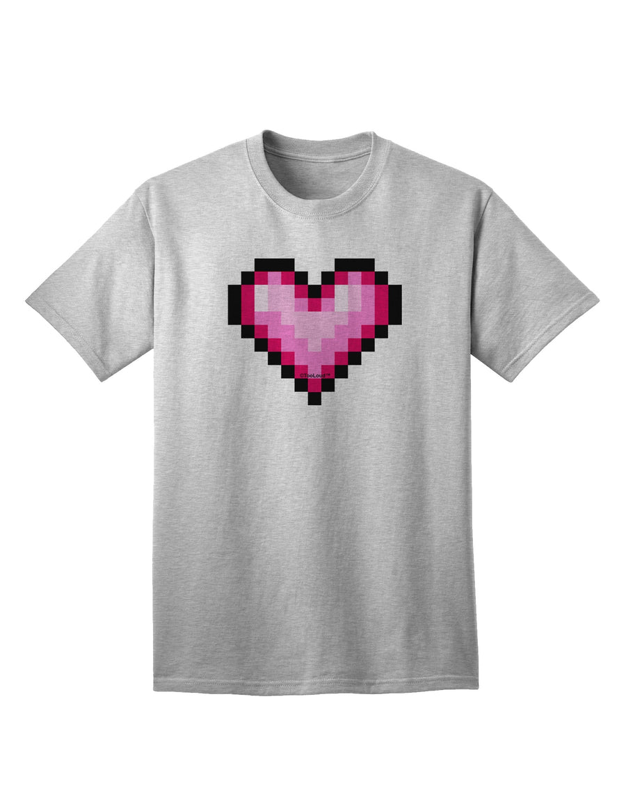 Valentine's Day Adult T-Shirt with Pixel Heart Design by TooLoud-Mens T-shirts-TooLoud-White-Small-Davson Sales