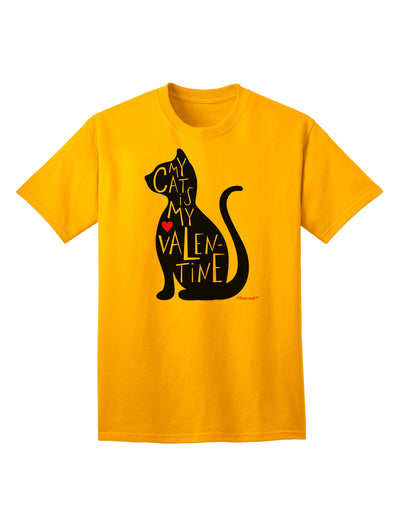 Valentine's Day Exclusive: My Cat Is My Valentine Adult T-Shirt by TooLoud-Mens T-shirts-TooLoud-Gold-Small-Davson Sales