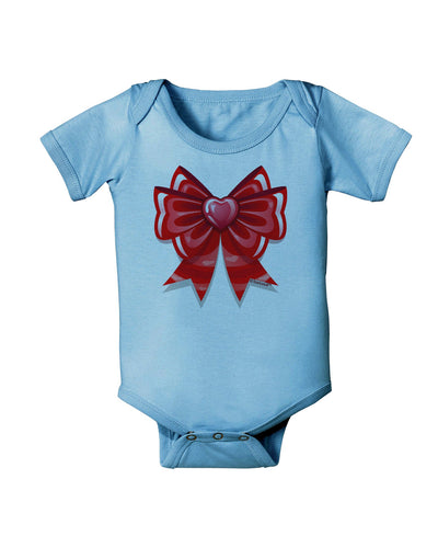 Valentine's Day Heart Bow Baby Romper Bodysuit-Baby Romper-TooLoud-Light-Blue-06-Months-Davson Sales