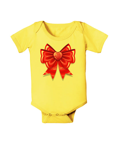 Valentine's Day Heart Bow Baby Romper Bodysuit-Baby Romper-TooLoud-Yellow-06-Months-Davson Sales