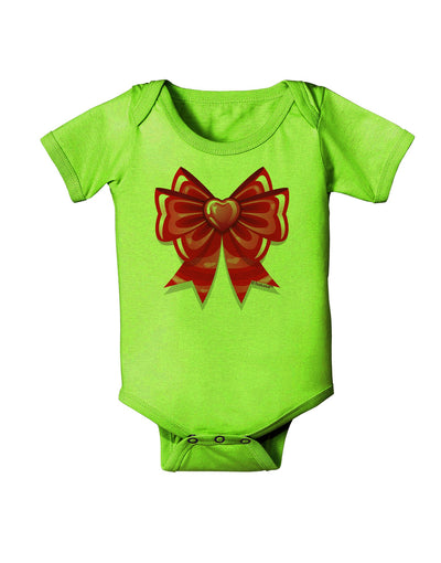 Valentine's Day Heart Bow Baby Romper Bodysuit-Baby Romper-TooLoud-Lime-Green-06-Months-Davson Sales