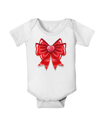 Valentine's Day Heart Bow Baby Romper Bodysuit-Baby Romper-TooLoud-White-06-Months-Davson Sales