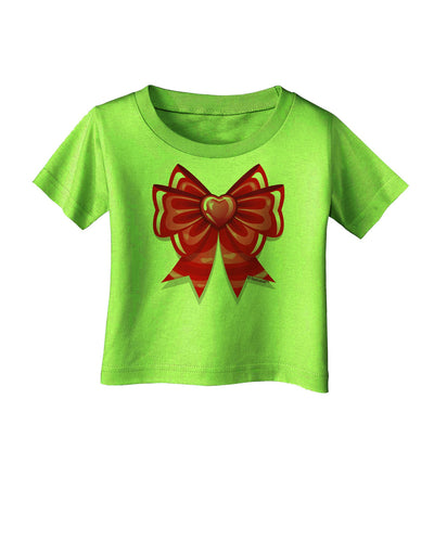 Valentine's Day Heart Bow Infant T-Shirt-Infant T-Shirt-TooLoud-Lime-Green-06-Months-Davson Sales