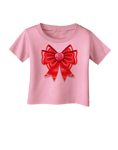 Valentine's Day Heart Bow Infant T-Shirt-Infant T-Shirt-TooLoud-Candy-Pink-06-Months-Davson Sales