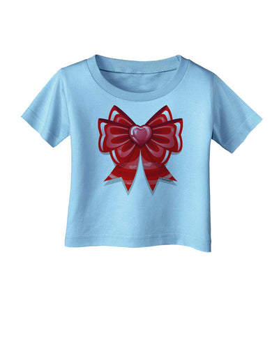 Valentine's Day Heart Bow Infant T-Shirt-Infant T-Shirt-TooLoud-Aquatic-Blue-06-Months-Davson Sales