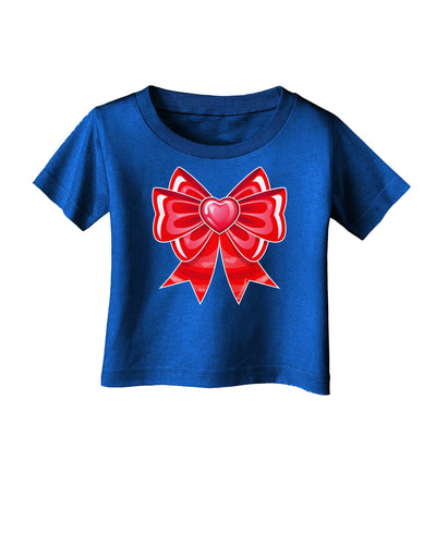 Valentine's Day Heart Bow Infant T-Shirt Dark-Infant T-Shirt-TooLoud-Royal-Blue-06-Months-Davson Sales