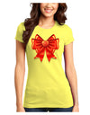 Valentine's Day Heart Bow Juniors T-Shirt-Womens Juniors T-Shirt-TooLoud-Yellow-Juniors Fitted X-Small-Davson Sales