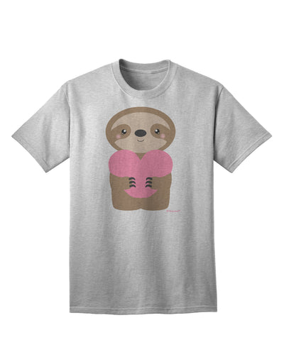 Valentine's Day Sloth Heart Adult T-Shirt - A Charming Addition to Your Wardrobe by TooLoud-Mens T-shirts-TooLoud-AshGray-Small-Davson Sales