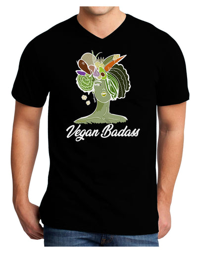 Vegan Badass Adult V-Neck T-shirt-Mens T-Shirt-TooLoud-Black-Small-Davson Sales