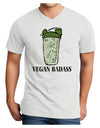 Vegan Badass Blender Bottle Adult V-Neck T-shirt White 4XL Tooloud