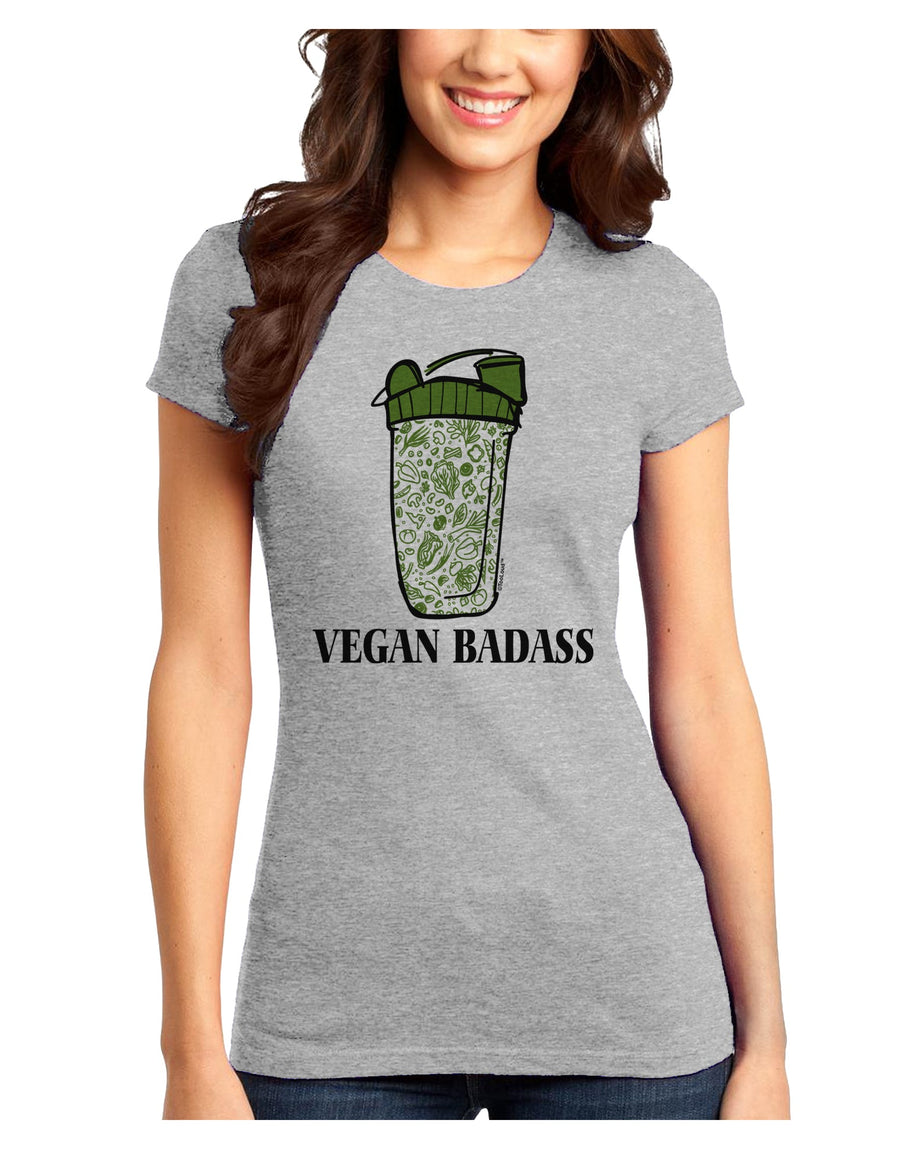 Vegan Badass Bottle Print Juniors Petite T-Shirt-Womens T-Shirt-TooLoud-White-Juniors Fitted X-Small-Davson Sales