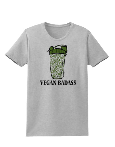 Vegan Badass Bottle Print Womens T-Shirt-Womens T-Shirt-TooLoud-AshGray-X-Small-Davson Sales