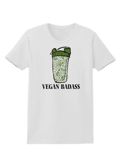 Vegan Badass Bottle Print Womens T-Shirt-Womens T-Shirt-TooLoud-White-X-Small-Davson Sales