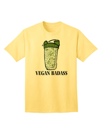 Vegan Bold Bottle Print Adult T-Shirt-Mens T-shirts-TooLoud-Yellow-Small-Davson Sales