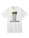 Vegan Badass Bottle Print Adult T-Shirt White 4XL Tooloud
