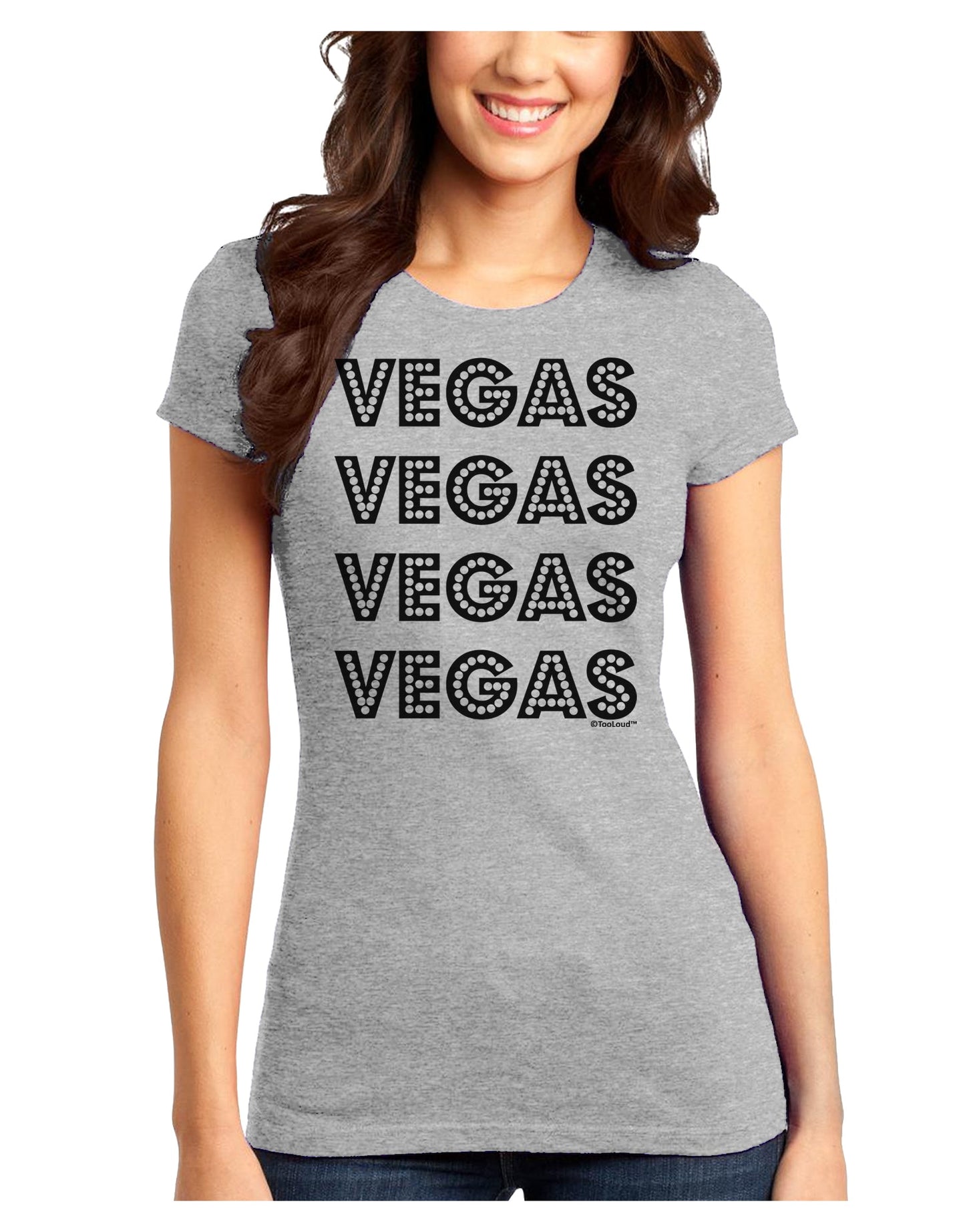 Vegas - Vegas Style Show Lights Juniors T-Shirt by TooLoud-Womens Juniors T-Shirt-TooLoud-Ash-Gray-Juniors Fitted X-Small-Davson Sales
