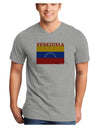 Venezuela Flag Adult V-Neck T-shirt-Mens V-Neck T-Shirt-TooLoud-HeatherGray-Small-Davson Sales