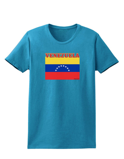 Venezuela Flag Womens Dark T-Shirt-TooLoud-Turquoise-X-Small-Davson Sales