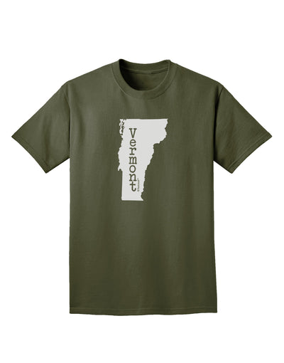 Vermont - United States Shape Adult Dark T-Shirt by TooLoud-Mens T-Shirt-TooLoud-Military-Green-Small-Davson Sales