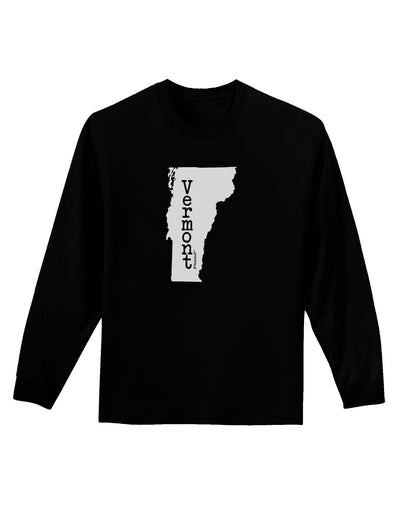 Vermont - United States Shape Adult Long Sleeve Dark T-Shirt by TooLoud-TooLoud-Black-Small-Davson Sales