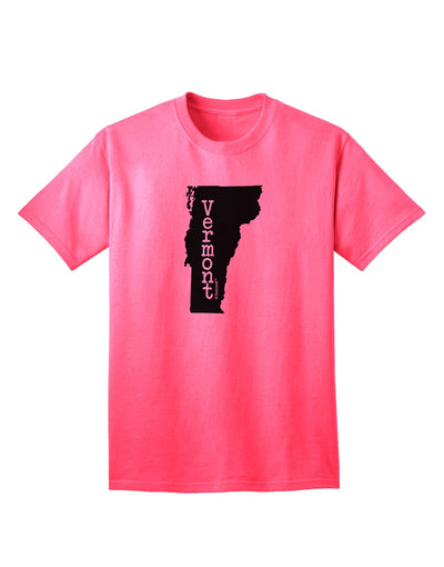 Vermont - United States Shape Adult T-Shirt: A Stylish Addition to Your Wardrobe by TooLoud-Mens T-shirts-TooLoud-Neon-Pink-Small-Davson Sales