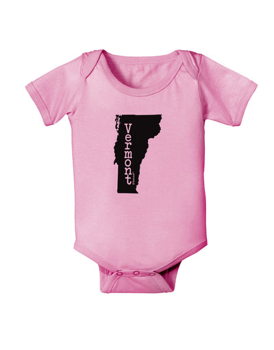 Vermont - United States Shape Baby Romper Bodysuit by TooLoud-Baby Romper-TooLoud-Light-Pink-06-Months-Davson Sales