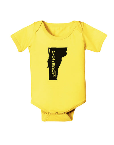 Vermont - United States Shape Baby Romper Bodysuit by TooLoud-Baby Romper-TooLoud-Yellow-06-Months-Davson Sales