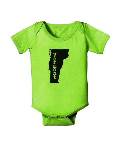 Vermont - United States Shape Baby Romper Bodysuit by TooLoud-Baby Romper-TooLoud-Lime-Green-06-Months-Davson Sales