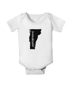 Vermont - United States Shape Baby Romper Bodysuit by TooLoud-Baby Romper-TooLoud-White-06-Months-Davson Sales