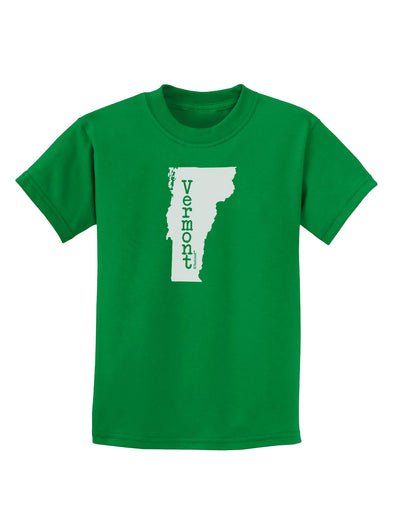 Vermont - United States Shape Childrens Dark T-Shirt by TooLoud-Childrens T-Shirt-TooLoud-Kelly-Green-X-Small-Davson Sales