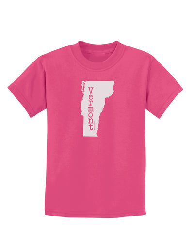 Vermont - United States Shape Childrens Dark T-Shirt by TooLoud-Childrens T-Shirt-TooLoud-Sangria-X-Small-Davson Sales