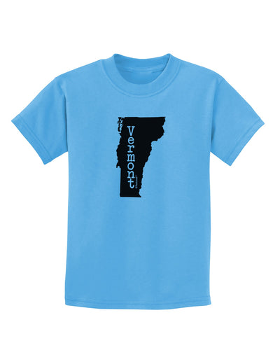 Vermont - United States Shape Childrens T-Shirt by TooLoud-Childrens T-Shirt-TooLoud-Aquatic-Blue-X-Small-Davson Sales